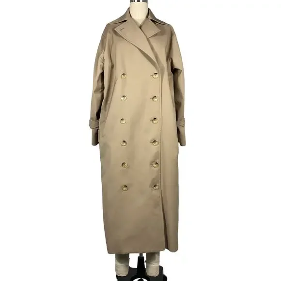 Toteme Beige Double-Breasted Trench Coat - Picture 2 of 6